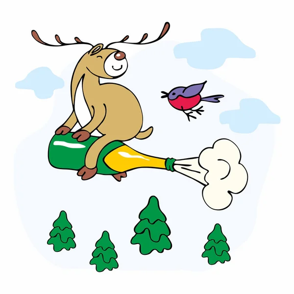 Śmieszne świąteczne jelenia — Wektor stockowy
