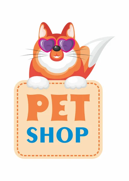 Funny red fox — Stock Vector