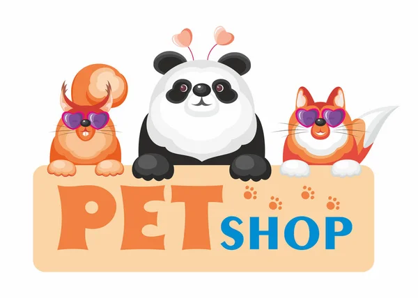 Pet shop sinal — Vetor de Stock