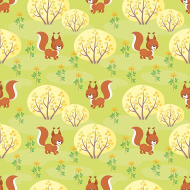 Sevimli sincap desen