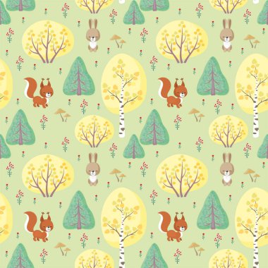 tavşan ve sincap desen