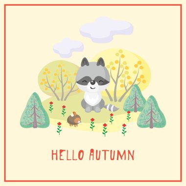  Rakun ve sonbahar ağaçlar