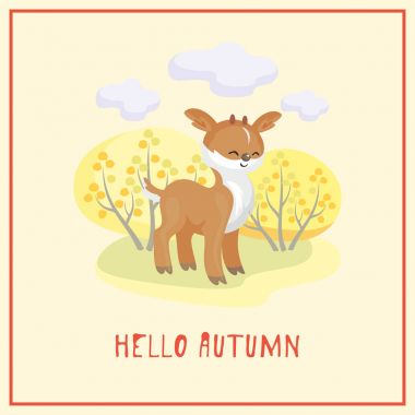 geyik ve sonbahar ağaçlar