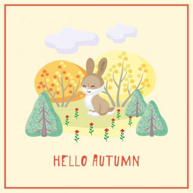 tavşan ve sonbahar ağaçlar