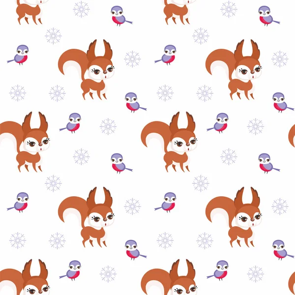 Χαριτωμένο μικρό σκίουρος μοτίβο — Διανυσματικό Αρχείο