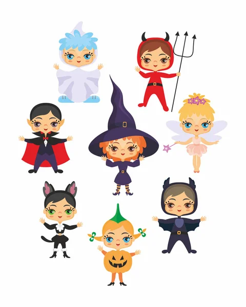 Set de personajes de Halloween — Vector de stock