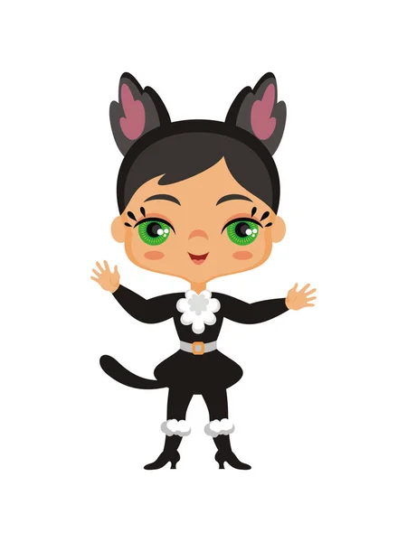 Traje de un gato negro — Vector de stock