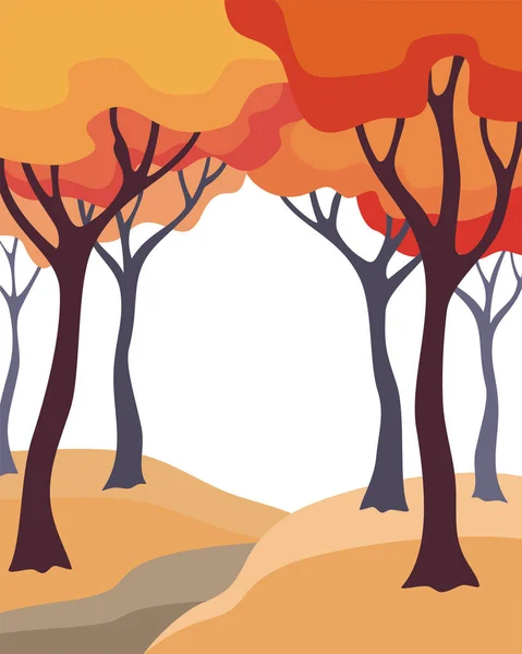 Фон осенних деревьев — стоковый вектор