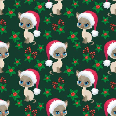 Siyam kedi yavrusu desen