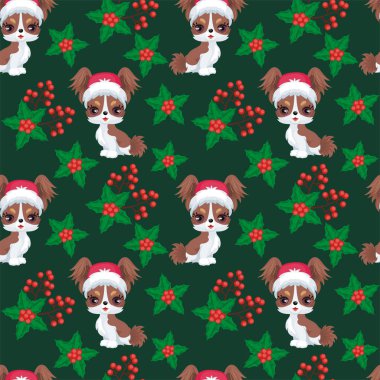 köpek Papillon seamless modeli