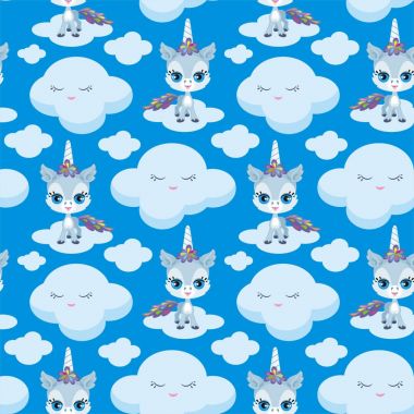 Şirin tek boynuzlu at seamless modeli