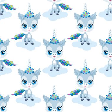 Tek boynuzlu at seamless modeli