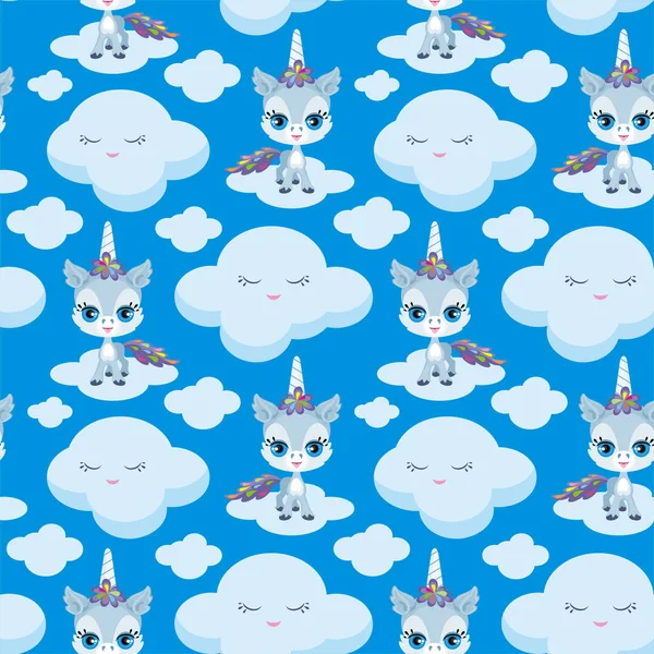 Şirin tek boynuzlu at seamless modeli