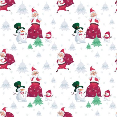 Noel Baba ve kardan adam desen