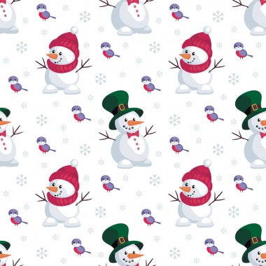  Sevimli kardan adamlar seamless modeli