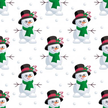 Siyah şapkalı bir kardan adam