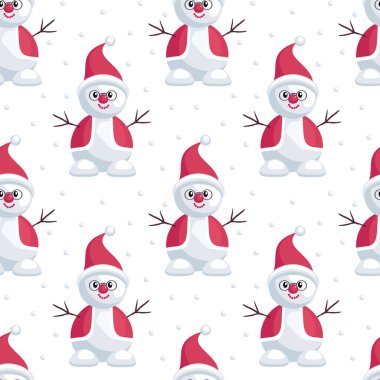 kardan adam Noel Baba şapkalı