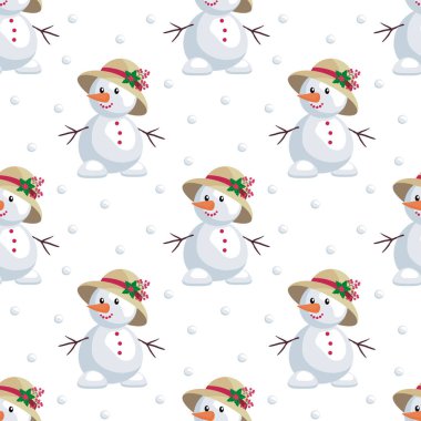 Hasır Şapkalı bir kardan adam