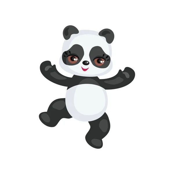 Weinig gelukkig panda — Stockvector