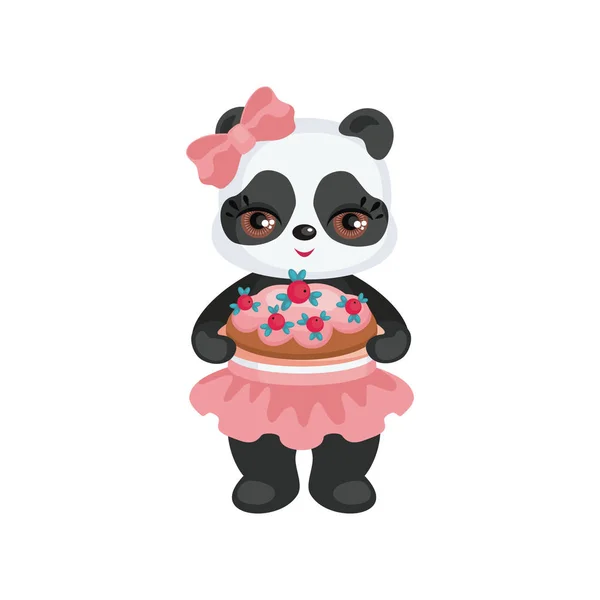 Panda et tarte — Image vectorielle