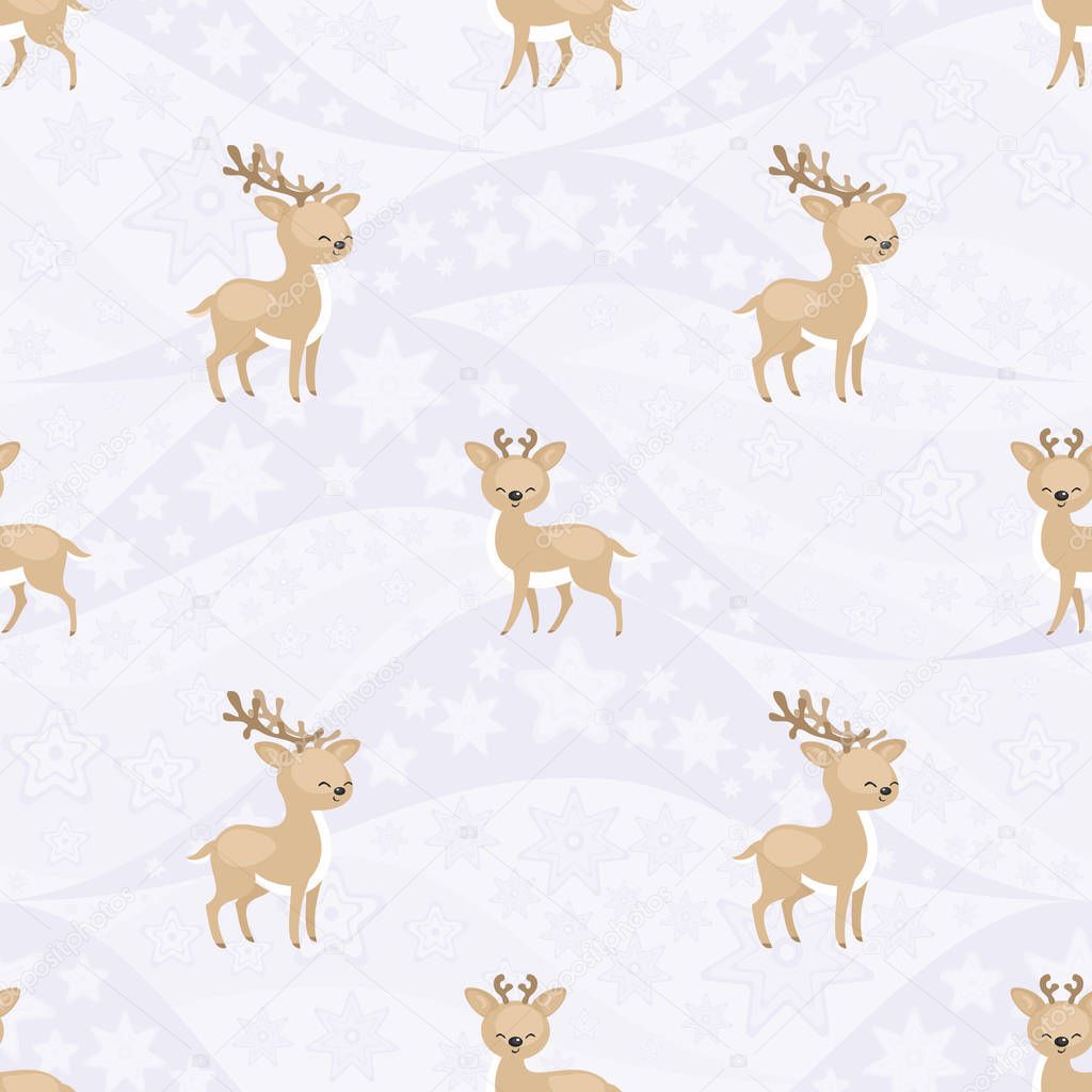 polar deer seamless pattern