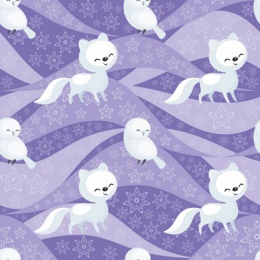 şirin kutup hayvanları seamless modeli