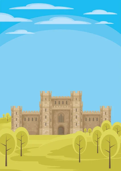 El castillo en Inglaterra — Vector de stock