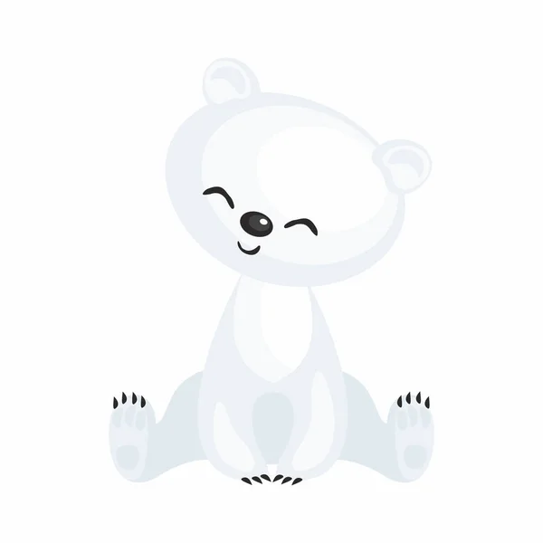 Cute polar bear cub — Stock Vector