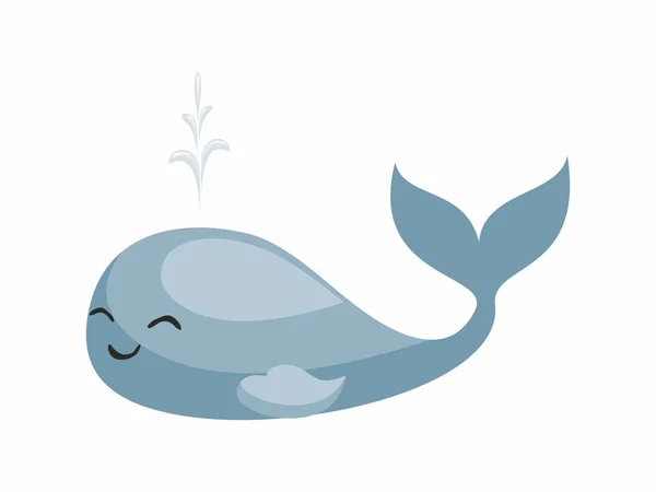 Маленький милый кит — стоковый вектор