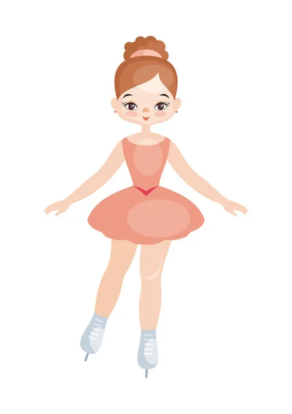 Imagem Menina Dançando Patinador Figura Vestido Bonito Ilustração Vetorial Isolada —  Vetores de Stock