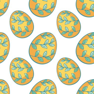 Renkli seamless modeli ile çizilmiş Paskalya yumurtaları. Vektör arka plan doodle tarzı.