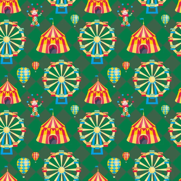 Children Seamless Pattern Picture Circus Tent Colorful Vector Background — Stock Vector