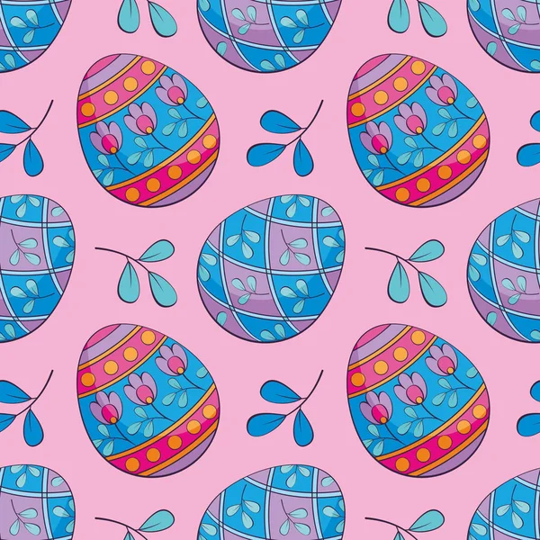 Patrón Sin Costura Pascua Con Huevos Colores Fondo Vector Colorido — Vector de stock