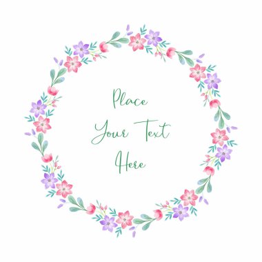 Bahar çiçekleriyle çiçek aranjmanı. Beyaz arkaplanda izole edilmiş suluboya el resmi.