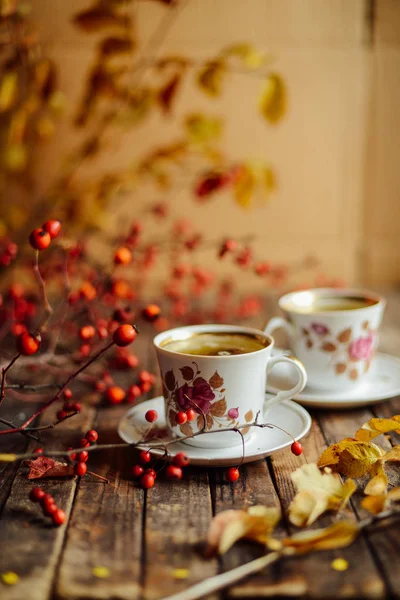 Té en el estilo rústico Chic. Fiesta del té. Té verde en una taza y — Foto de Stock