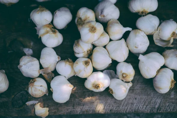 Garlic. Garlic Cloves and Garlic Bulb — Stock Photo, Image