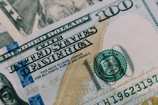 Konsep Dolar Penutup. Uang tunai Dolar Amerika. Satu Hundre — Stok Foto