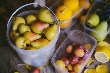 Sonbahar meyve arka plan. Sonbahar Şükran mevsimlik meyve. NAT