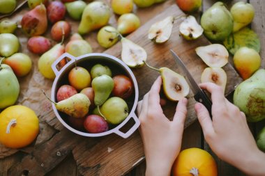 Sonbahar meyve arka plan. Sonbahar Şükran mevsimlik meyve. NAT