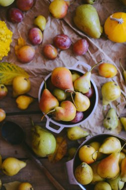 Sonbahar meyve arka plan. Sonbahar Şükran mevsimlik meyve. NAT