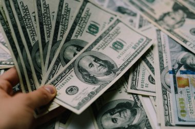 Dolar kavramı. Amerikan Doları nakit para. Bir Hundre