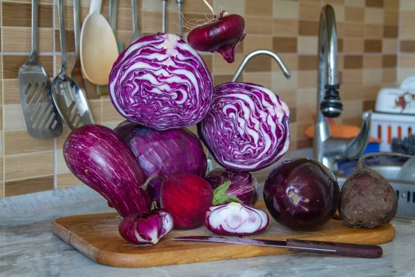 Sayuran Segar Tampilan Close Dapur — Stok Foto