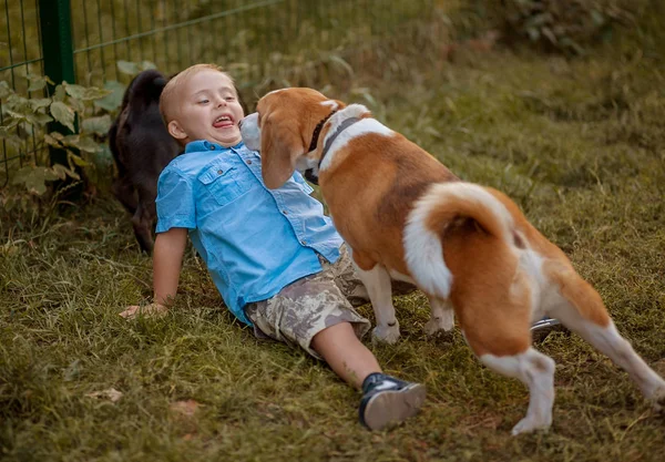 Vita Quotidiana Bambino Con Disabilità Ragazzo Con Sindrome Gioca Con — Foto Stock