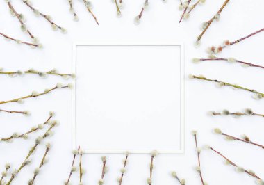 Paskalya kompozisyonu. Şenlik arka planı. Söğüt dalları 