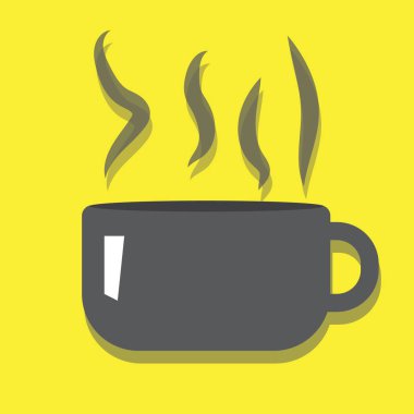 sarı arka plan üzerindeki çay poşeti simgesiyle Kupası