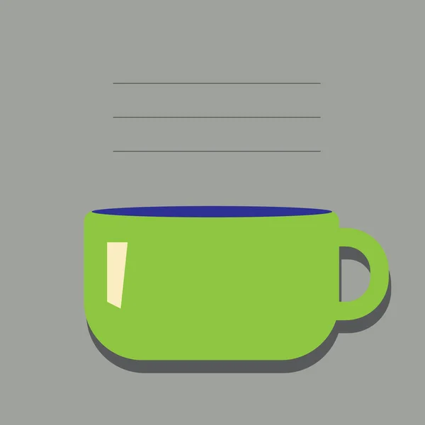 ถ้วยสีเขียวที่มีไอคอนถุงชา — ภาพเวกเตอร์สต็อก