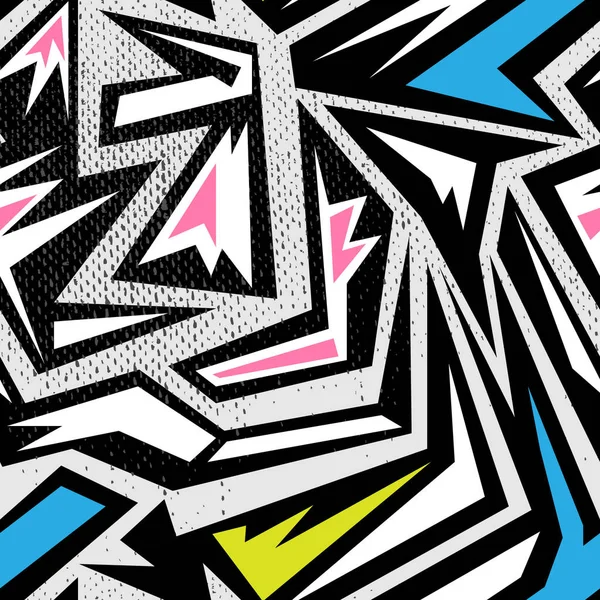 Kentsel öğeleri, scuffed, damla, spreyler, üçgenler, neon sprey boya ile soyut kesintisiz geometrik desen. Grunge doku arka plan. Yaratıcı özgün tekrarlanan zemin