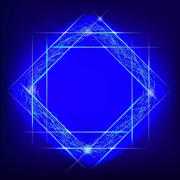 Frontières carrées avec effets de lumière . — Image vectorielle