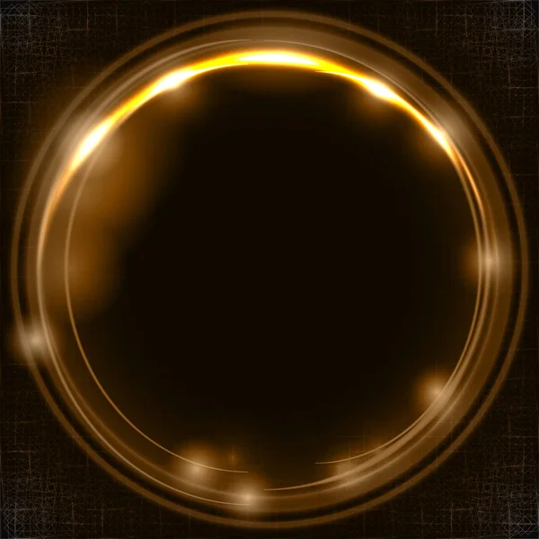 Goldene Lichteffekte auf rundem Platzhalter für Ihren Text auf dunklem lizenzfreie Stockvektoren
