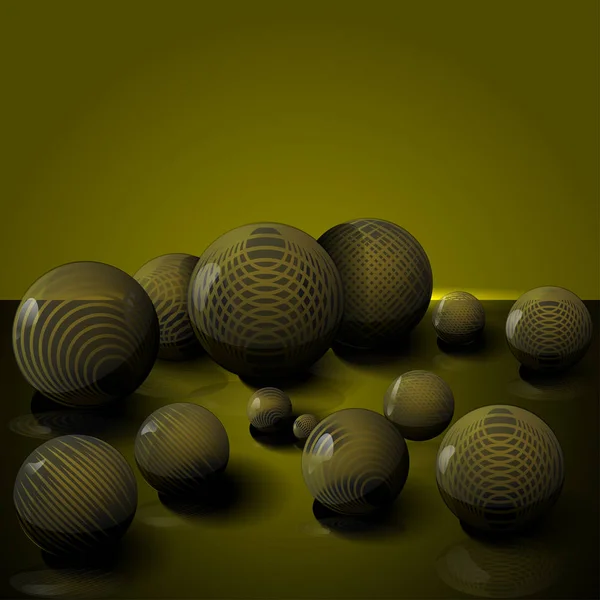 Abstrakte 3D-Hintergrund von chaotischen Kugeln. Stockvektor